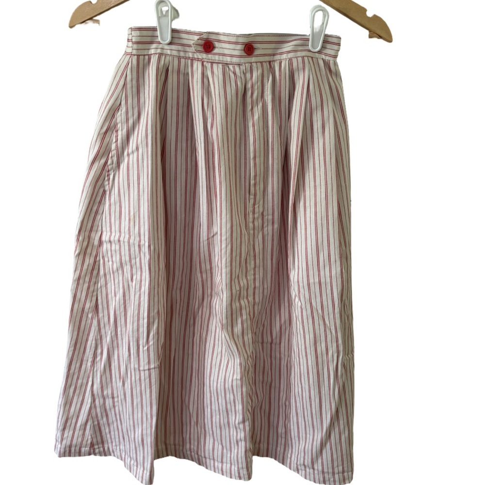 Vintage striped A-Line Midi Skirt
